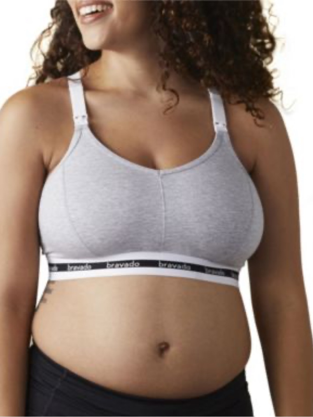 Bravado Light Gray Nursing Sleep Bra with Purple Branded Band size XL